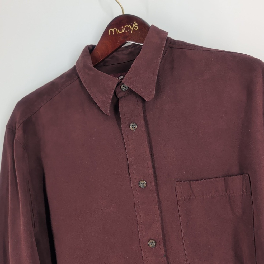 Covington Long Sleeve Western Collared Classic Button-Up Shirt Burgundy Size L - Picture 3 of 9